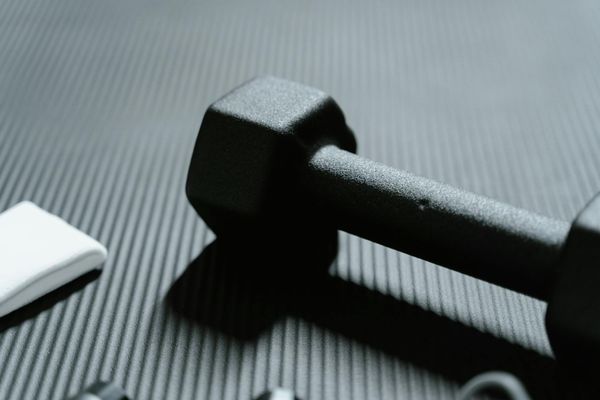 Close up of gym equipment in a high contrast setting